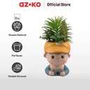 AZKO Arthome Tanaman Artifisial Sukulen Dengan Pot Anima Gink