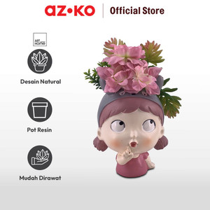 AZKO Arthome Tanaman Artifisial Sukulen Dengan Pot Anima Think