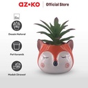 AZKO Arthome Tanaman Artifisial Sukulen Dengan Pot Anima Fox