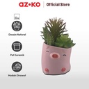 AZKO Arthome Tanaman Artifisial Sukulen Dengan Pot Anima Hog