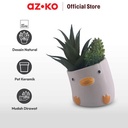 AZKO Arthome Tanaman Artifisial Sukulen Dengan Pot Anima Duck