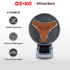 AZKO Carex Noblesse Power Handle Setir Mobil Carbon - Cokelat/Silver