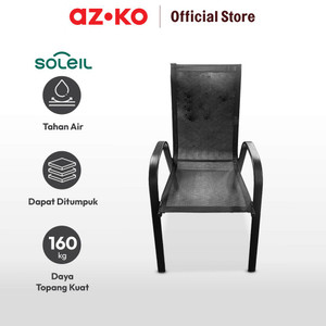 AZKO Soleil Kursi Teras Berlengan Textilene- Hitam