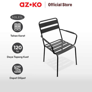 AZKO Soleil Nero Kursi Teras Berlengan - Hitam