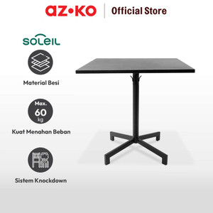 AZKO Soleil Nero Meja Teras Rectangle - Hitam