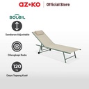 AZKO Soleil Kursi Pantai 5 Posisi Dengan Bantal & Roda - Putih Ivory