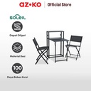 AZKO Soleil Set 3 Pcs Kursi & Meja Teras Lipat - Hitam