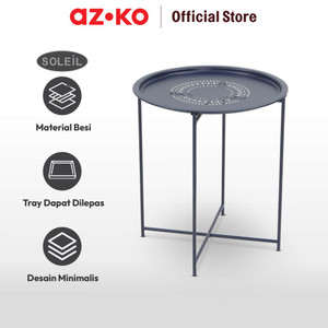 AZKO Soleil Meja Teras Dengan Tray - Biru Navy