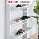 AZKO Stora Kabinet Sepatu 4 Tingkat - Putih Organizer Sandal Dan Sepatu Rak Lemari Alas Kaki Serbaguna Tempat Penyimpanan Sendal