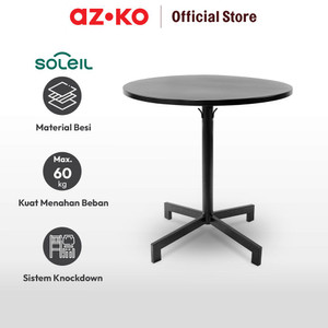 AZKO Soleil Nero Meja Teras Round - Hitam