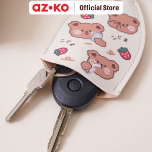 AZKO Ataru Gantungan Kunci Pu Print Pull Out - Krem