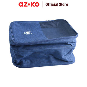AZKO Passport Tas Organizer Sepatu Dengan Trolley Strap - Biru Navy
