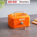 AZKO Krisbow 15.8X12X8 Cm Cash Box Manual Lock - Oranye