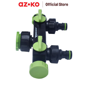 AZKO Yardsmith Konektor Selang Twin Splitter 3/4 Inci - Hijau