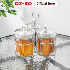 AZKO Kris Set 3 Pcs Stoples Kaca Dengan Rak - Silver