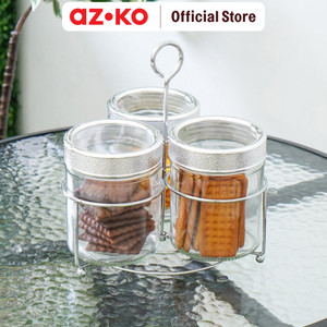 AZKO Kris Set 3 Pcs Stoples Kaca Dengan Rak Metal