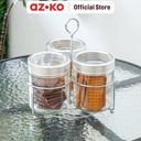 AZKO Kris Set 3 Pcs Stoples Kaca Dengan Rak Metal