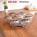 AZKO Delicia Set 7 Pcs Sabinex Penghangat Makanan Dengan Dasar Putar