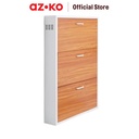 AZKO Stora Kabinet Sepatu 3 Tingkat - Cokelat Organizer Sandal Dan Sepatu Rak Lemari Alas Kaki Serbaguna Tempat Penyimpanan Sendal