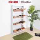 AZKO Stora Kabinet Sepatu 4 Tingkat - Cokelat Organizer Sandal Dan Sepatu Rak Lemari Alas Kaki Serbaguna Tempat Penyimpanan Sendal