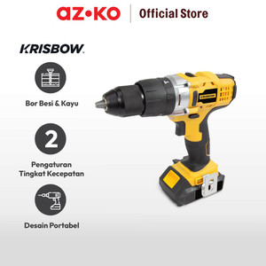 AZKO Krisbow Mesin Bor Listrik Cordless 18v Li-Ion