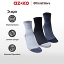 AZKO Alph Set 3 Pasang Kaus Kaki Pria Value Quarter V2