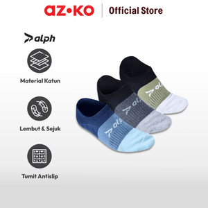 AZKO Alph Set 3 Pasang Kaos Kaki Pria No Show V2
