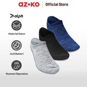 AZKO Alph Set 3 Pasang Kaos Kaki Pria No Show Premium V2