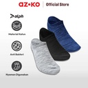 AZKO Alph Set 3 Pasang Kaos Kaki Pria No Show Premium V2