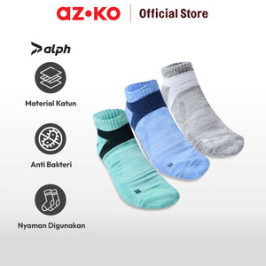 AZKO Alph Set 3 Pasang Kaos Kaki Pria Ankle Premium V2