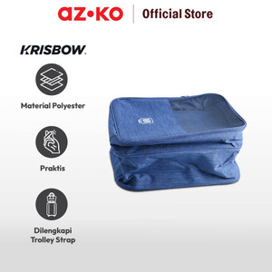 AZKO Passport Tas Organizer Sepatu Dengan Trolley Strap - Biru Navy