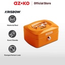 AZKO Krisbow 15.8X12X8 Cm Cash Box Manual Lock - Oranye