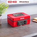 AZKO Krisbow 20x15x9 Cm Cash Box Double Lock - Merah
