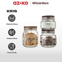 AZKO Kris Set 3 Pcs Stoples Kaca Dengan Tutup Kayu