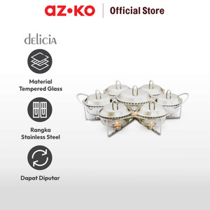 AZKO Delicia Set 7 Pcs Sabinex Penghangat Makanan Dengan Dasar Putar