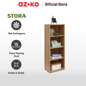 AZKO Stora Rak Penyimpanan 4 Tingkat - Cokelat