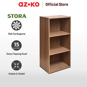 AZKO Stora Rak Penyimpanan 3 Tingkat - Cokelat