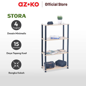 AZKO Stora Rak 4 Tingkat Kayu - Cokelat