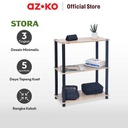 AZKO Stora 75 Cm Rak Penyimpanan 3 Tingkat Kayu
