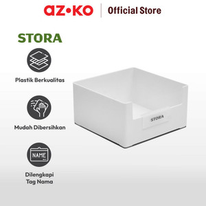 AZKO Stora 14X14X7.5 Cm Kotak Penyimpanan Serbaguna Short - Putih