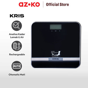 AZKO Kris Timbangan Badan Digital Body Fat Hydration Rechargeable - Hitam