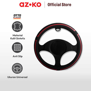 AZKO Otto Klasse Sarung Stir Mobil Red Line - Hitam