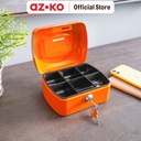 AZKO Krisbow 15.8X12X8 Cm Cash Box Manual Lock - Oranye