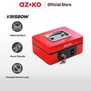 AZKO Krisbow 20x15x9 Cm Cash Box Double Lock - Merah