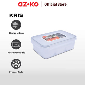 AZKO Kris 1.1 ltr Wadah Makanan 3 Sekat Rectangular