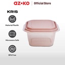 AZKO Kris 1 Ltr Set 5 Pcs Milly Wadah Makanan Square - Pink Coral