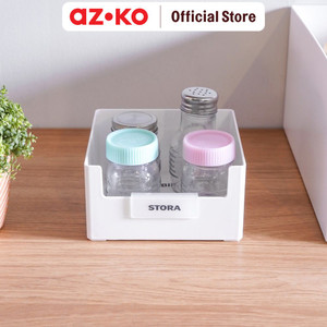 AZKO Stora 14X14X7.5 Cm Kotak Penyimpanan Serbaguna Short - Putih