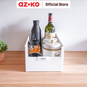 AZKO Stora 35X21X15 Cm Kotak Penyimpanan Serbaguna - Putih
