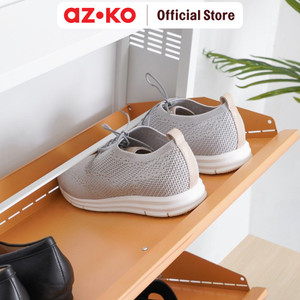 AZKO Stora Kabinet Sepatu 3 Tingkat - Cokelat Organizer Sandal Dan Sepatu Rak Lemari Alas Kaki Serbaguna Tempat Penyimpanan Sendal