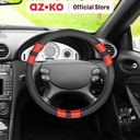 AZKO Otto Klasse Sarung Stir Mobil Grip Sporty - Hitam/Merah